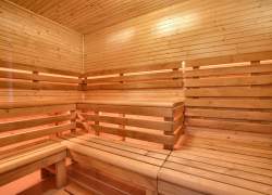 Jasna, drewniana sauna.