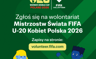 Plakat informacyjny dotyczący wolontariatu w czasie Mistrzostw Świata FIFA U-20 Kobiet