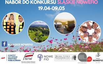 Plakat Nabór do konkursu Śląskie NOWEFIO 19.04-09.05