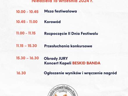 Ramowy program festiwalu - niedziela 15 września