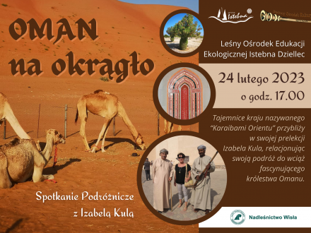 Plakat wydarzenia - spotkanie podróżnicze Oman na okrągło