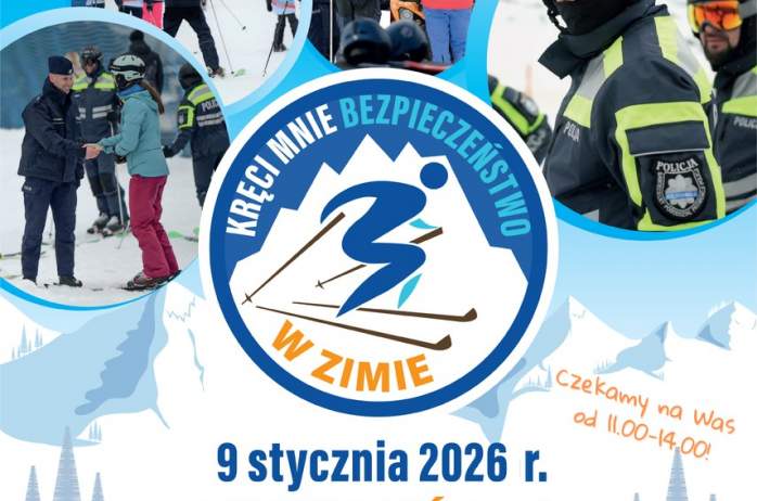 Plakat "Kręci mnie bezpieczeństwo w zimie"