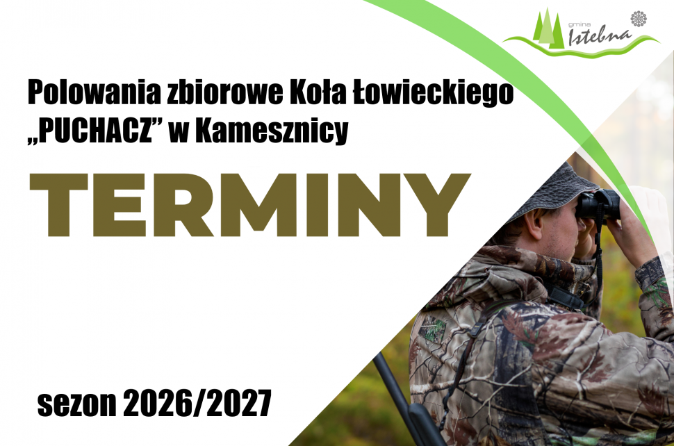 Grafika informacyjna dotycząca terminów polowań.
