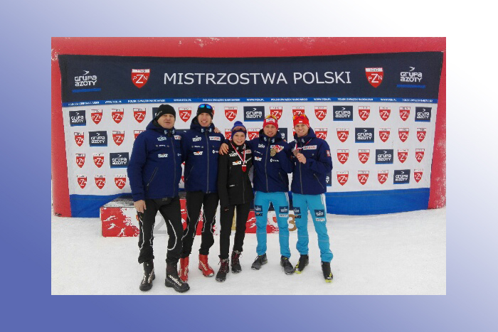 Od lewej: Tadeusz Krężelok, Kamil Bury, Eliza Rucka, Dominik Bury i Mateusz Haratyk