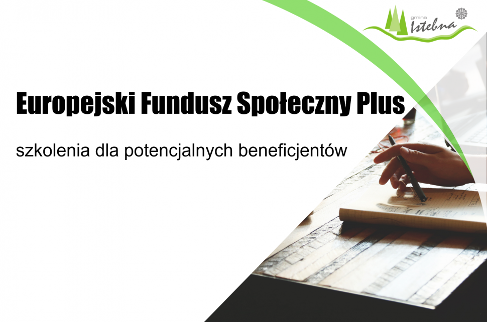 Grafika informacyjna dotycząca szkoleń dla potencjalnych beneficjentów EFS+
